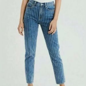 American Eagle Striped Mom Jeans